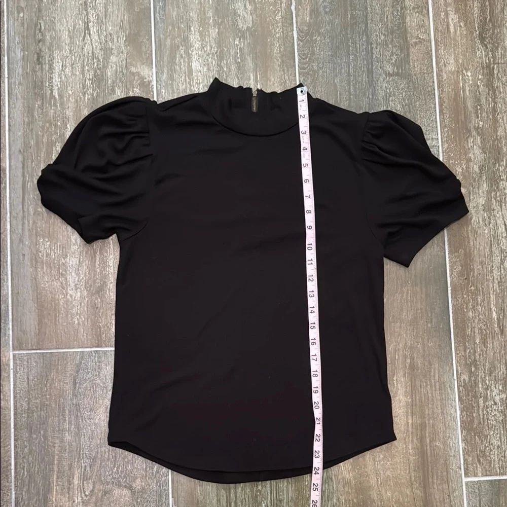 Free People Black Puff Sleeve Blouse